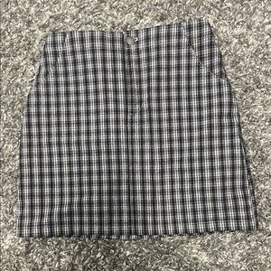 Hollister Black and White Checkered Mini Skirt